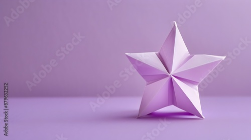 Minimalist Origami Star on Lavender Background