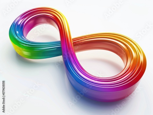 A colorful infinity symbol on a white background