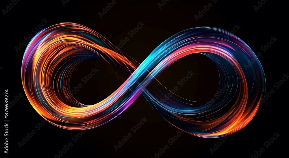 A vibrant display of colorful, glowing light trails forming an abstract circular pattern on a dark background. A vibrant display of colorful, glowing light trails forming an abstract circular pattern on a dark background.