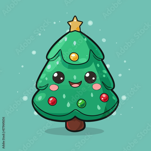 Cute Cartoon Christmas Tree...