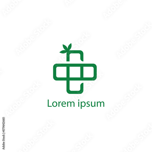 natural green health logo  design vector 