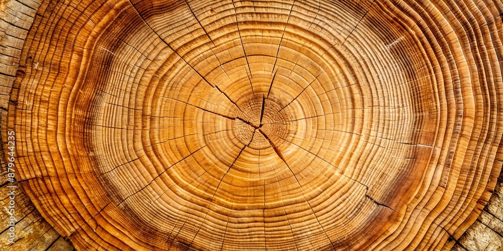 Fototapeta premium wooden background with detailed texture of felled wood, beautiful cut of tree rings