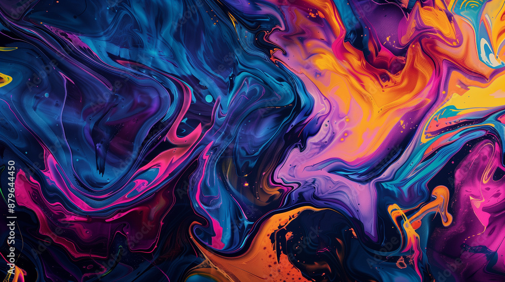 abstract background of oil paint in blue, purple and yellow colors abstract background of oil paint in blue, purple and yellow colors
