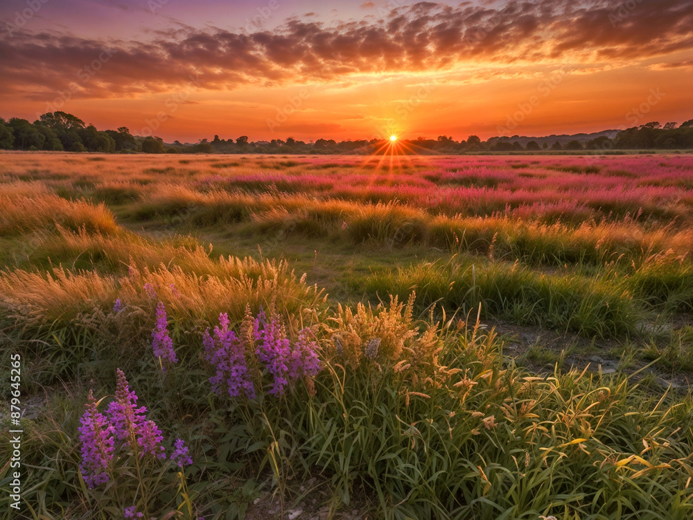 Fototapeta premium lavender field in the morning