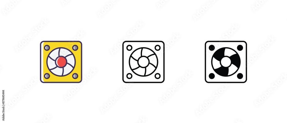 Cooling fan Icons thin line and glyph vector icon stock illustration Cooling fan Icons thin line and glyph vector icon stock illustration