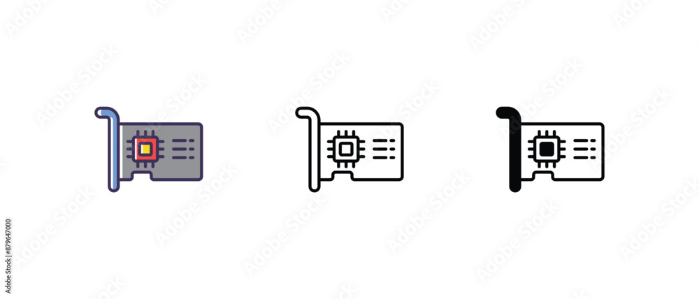 Ethernet card Icons thin line and glyph vector icon stock illustration Ethernet card Icons thin line and glyph vector icon stock illustration