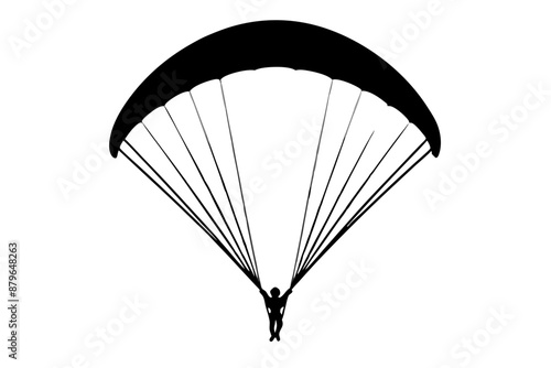 black flat paraglider silhouette vector illustration 