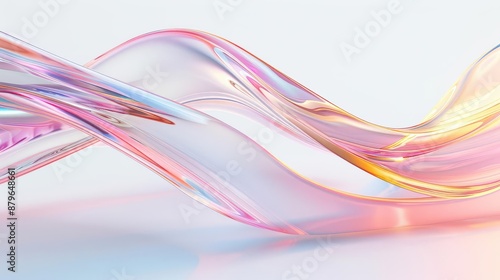 Abstract iridescent liquid flowing in a wave pattern.