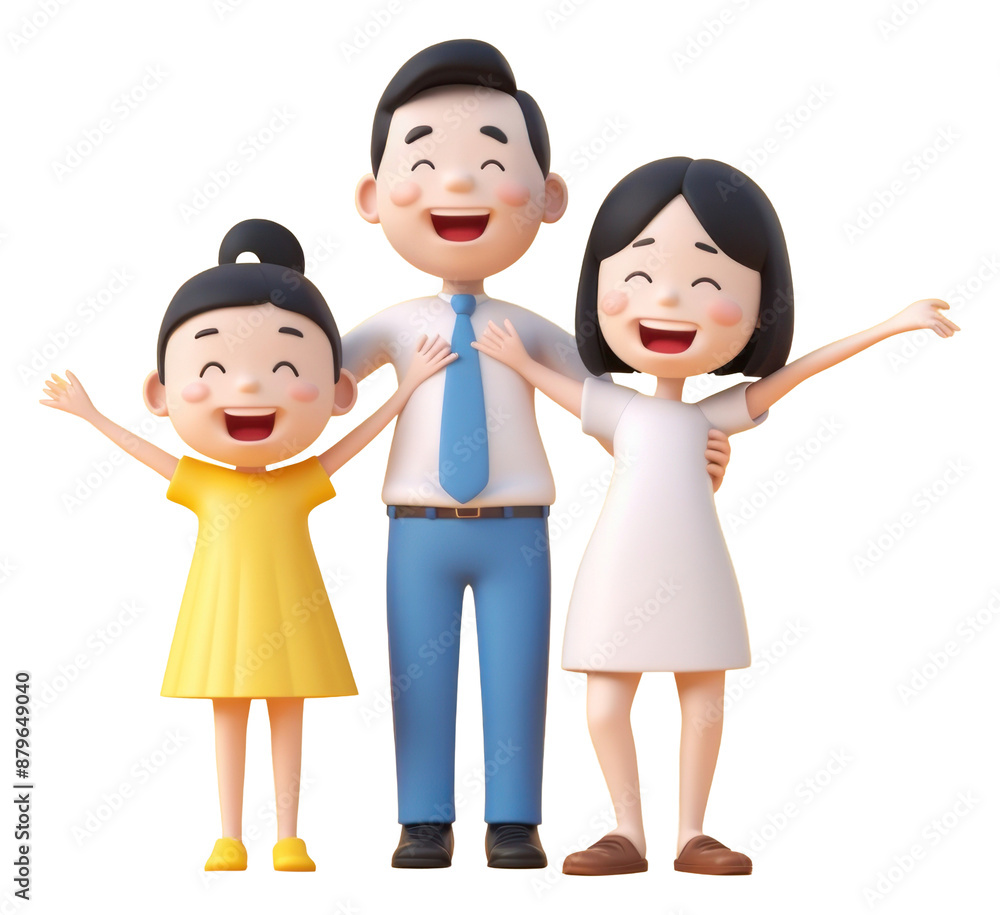 Obraz premium PNG Happy asian family child human cute.