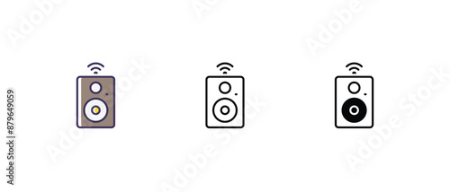 Thunderbolt port Icons thin line and glyph vector icon stock illustration  photo