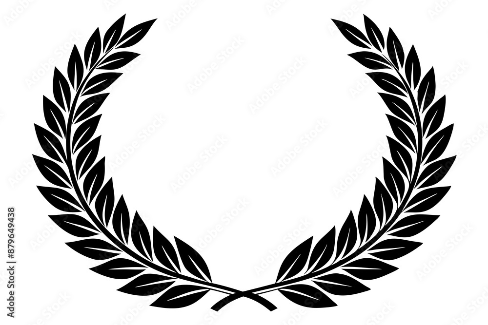 Obraz premium laurel-wreath silhouette vector illustration 