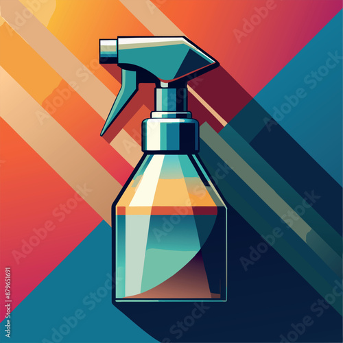 Isolated cleaning spray bottle sticker design
