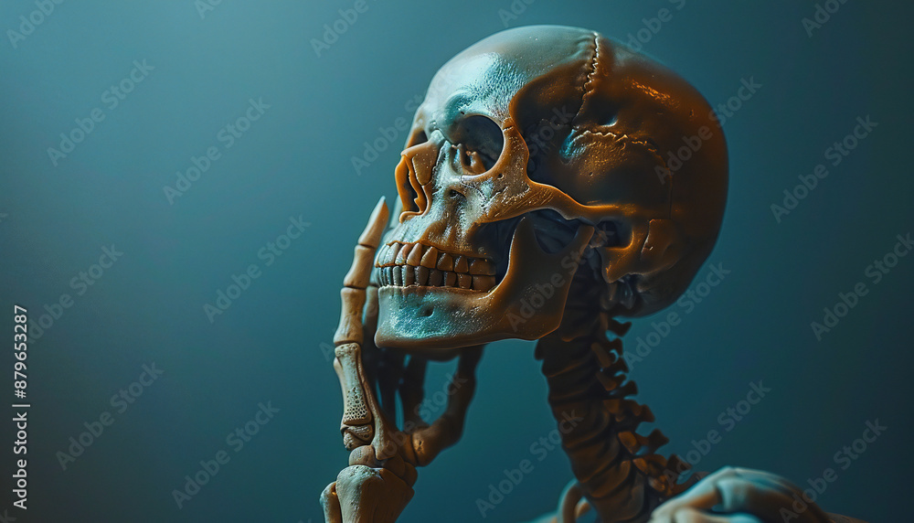 Recreation of a cute human skeleton thinking Recreation of a cute human skeleton thinking