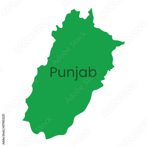 Punjab Province of Pakistan vector icon. Punjab Province State Map icon. Punjab State flat map
