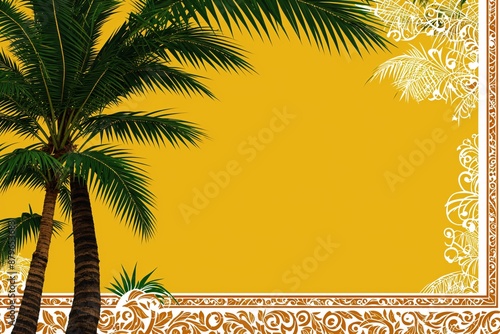 Jamaica reggae inspired wallpaper with music note and palm tree motifs