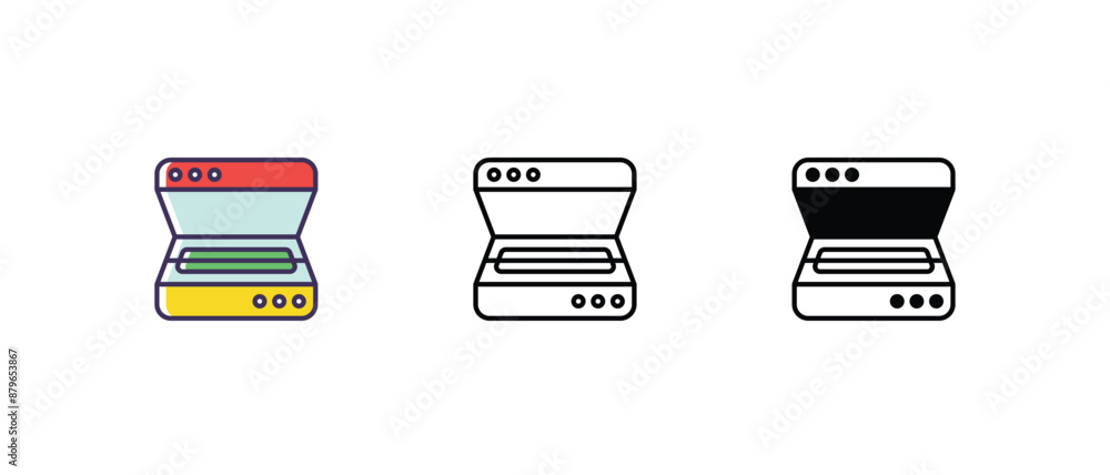 Scanner Icons thin line and glyph vector icon stock illustration Scanner Icons thin line and glyph vector icon stock illustration