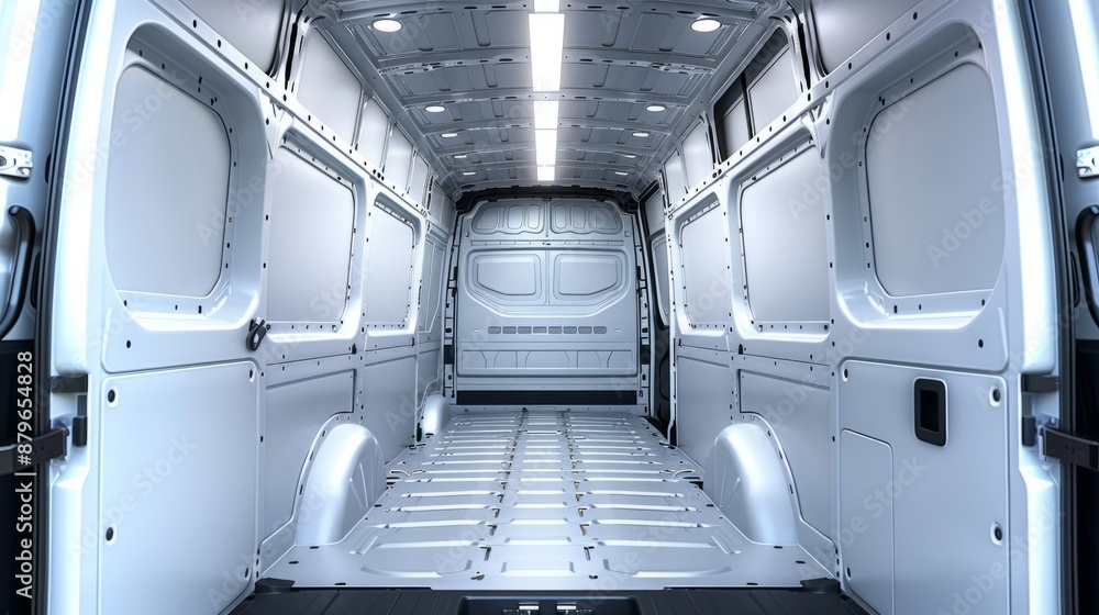 Obraz premium Interior of an empty cargo van with clean design
