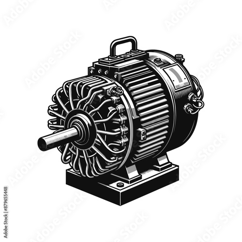 Induction motor Silhouette vector