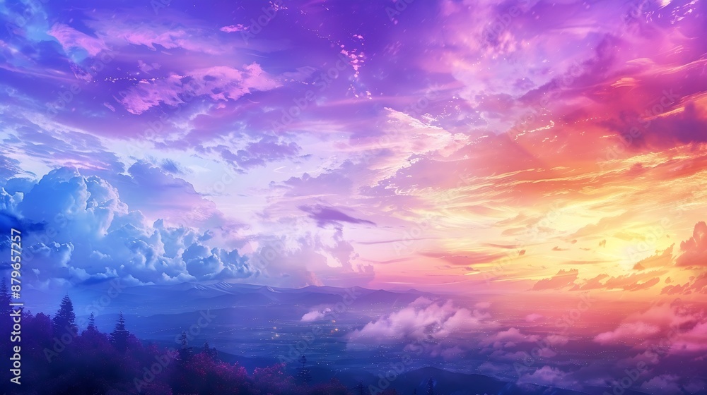 Beautiful Landscape Background Sky Clouds Sunset Oil Painting View Wallpaper Landscape Light Colours Purple Anime style Magic and Colorful : Generative AI Beautiful Landscape Background Sky Clouds Sunset Oil Painting View Wallpaper Landscape Light Colours Purple Anime style Magic and Colorful : Generative AI