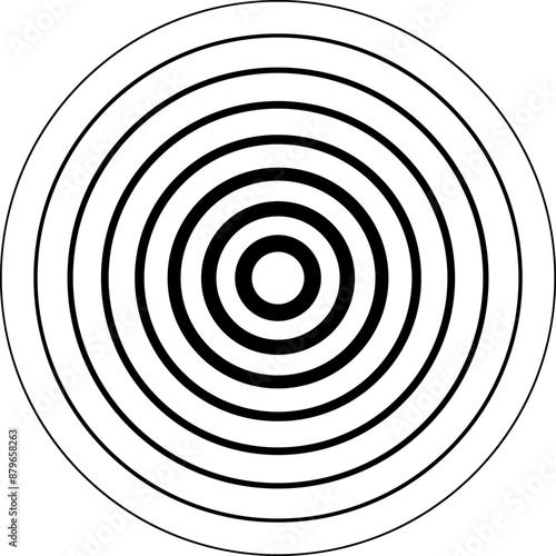 Radio station signal. Pain circle. Radar screen concentric circles elements. Radar vector icons. Signal concentric circles. Sound wave background radio station signal. Sonar sound waves. Vector .