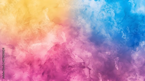 gradient of fluffy pink, blue, and yellow background 