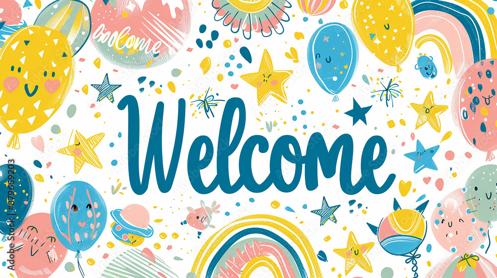 Welcome Background Bright and colorful Welcome Background Bright and colorful