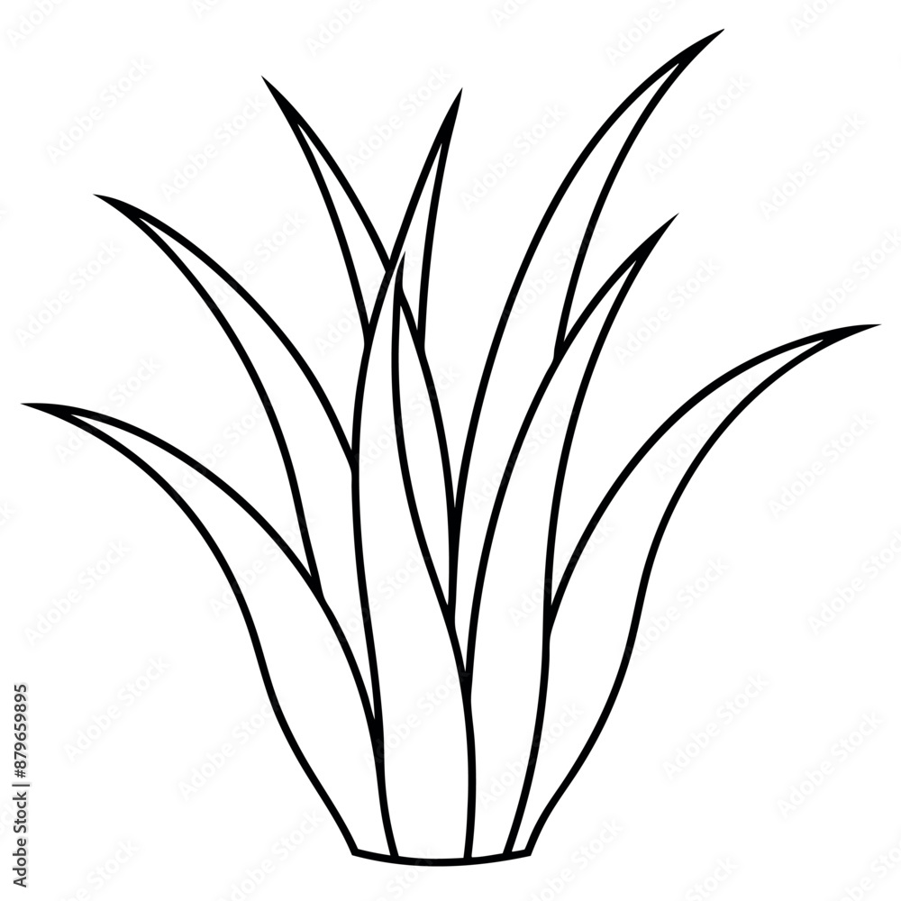 Obraz premium Grass icon A vector outline image for a web icon 
