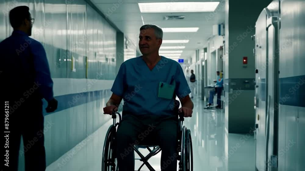 A wheelchair-using disabled guy in a hospital A wheelchair-using disabled guy in a hospital
