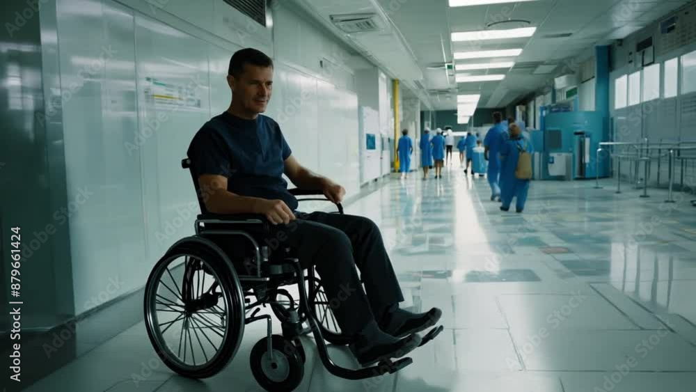 A wheelchair-using disabled guy in a hospital A wheelchair-using disabled guy in a hospital