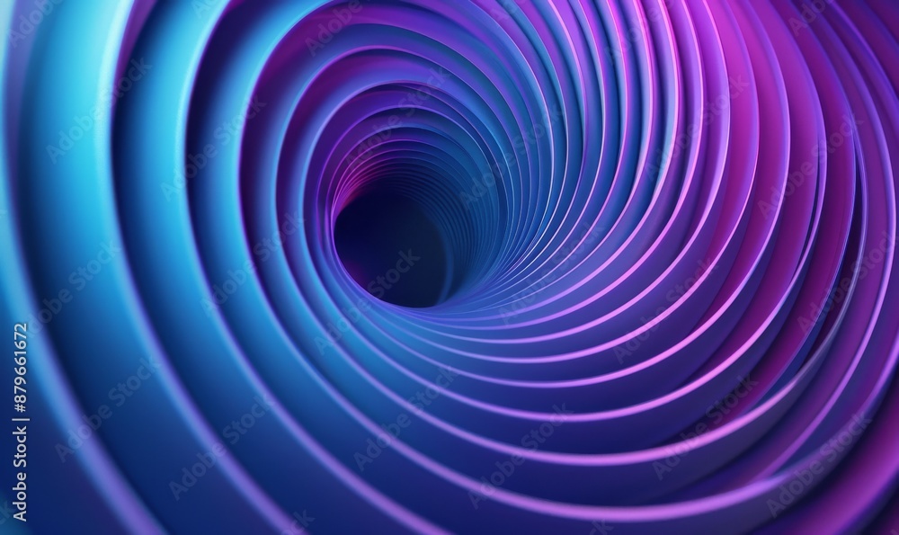 Obraz premium Abstract Swirling Tunnel of Blue and Purple