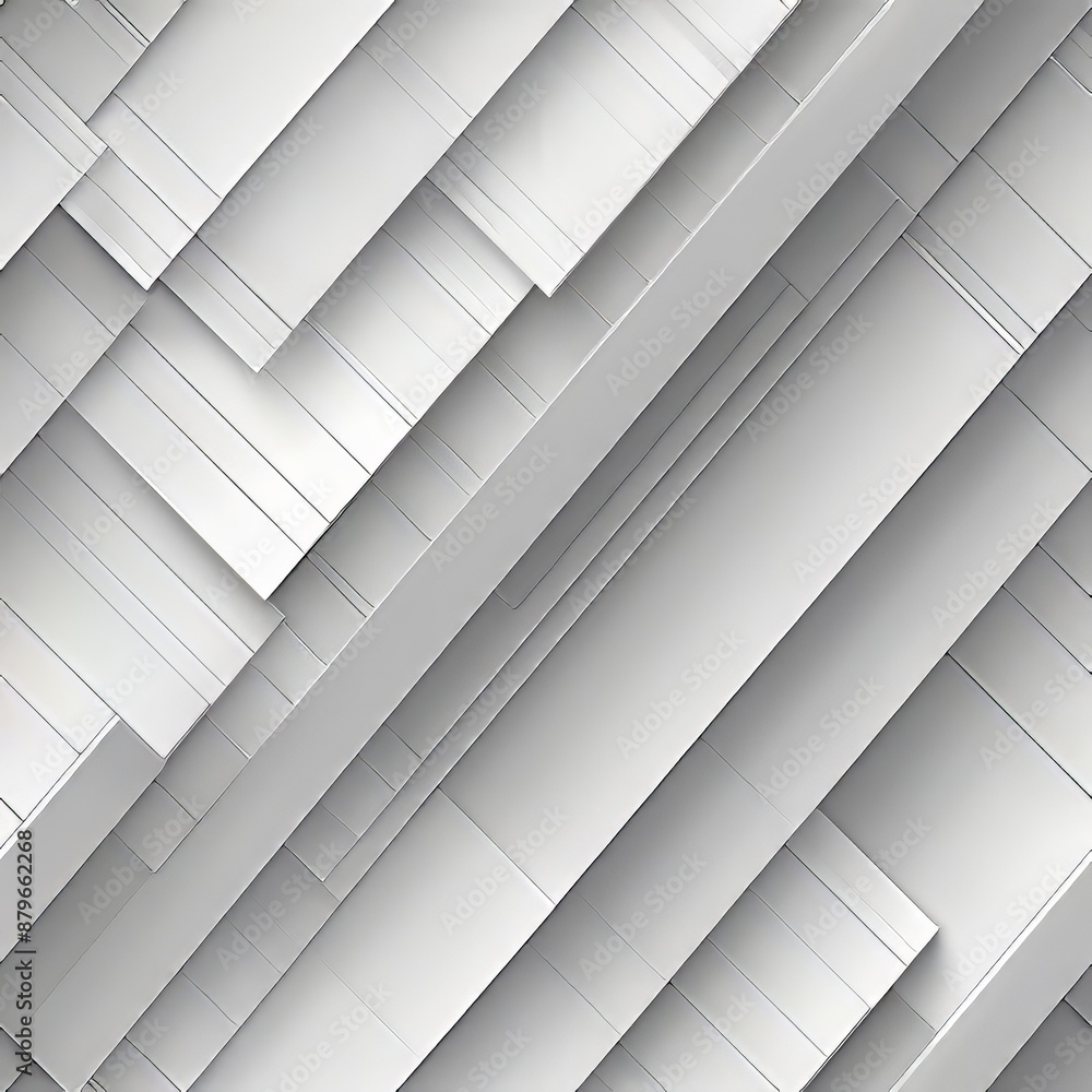 Obraz premium Gray and white geometric pattern of angled rectangles