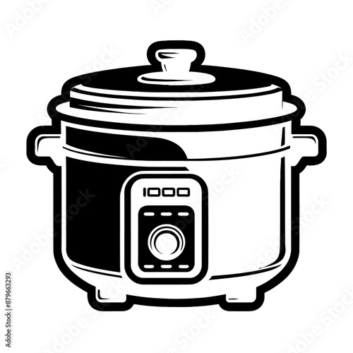 Rice cooker silhouette vector 