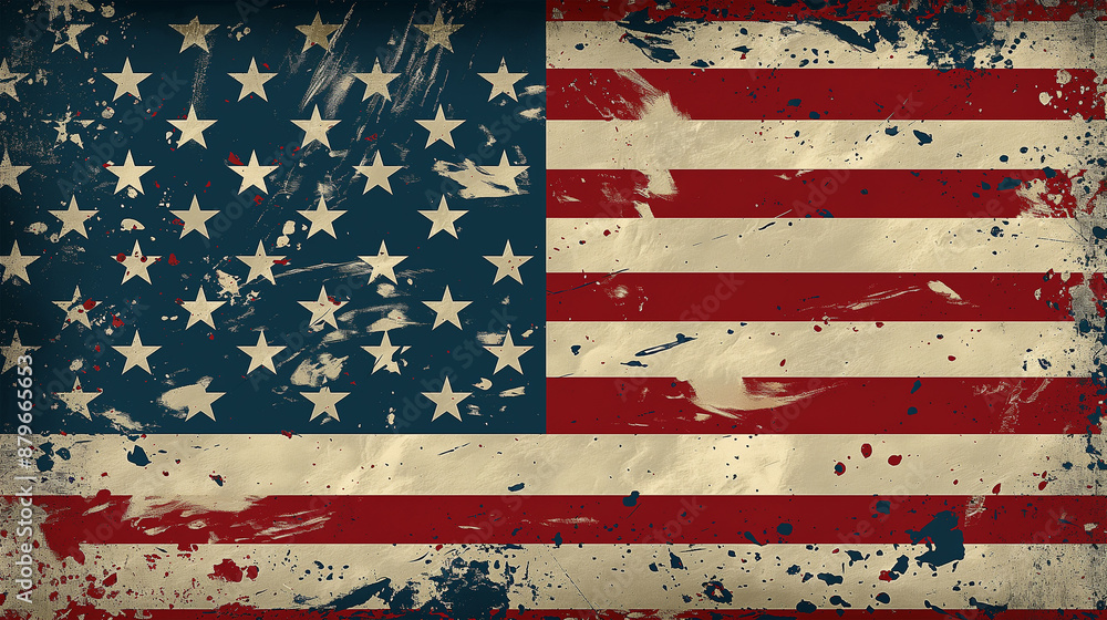 American flag isolation, Illustration American flag isolation, Illustration