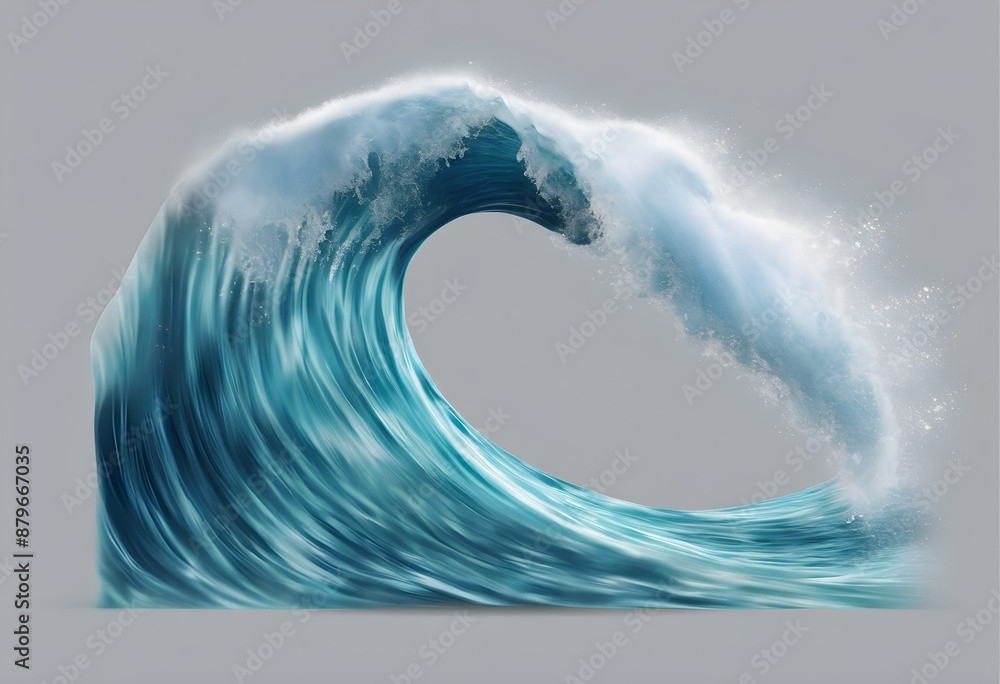 Fototapeta premium An Isolated Wave on a plain background
