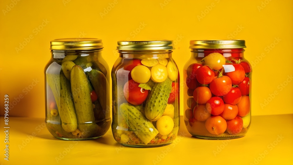 canning jars on a bright minimalist background canning jars on a bright minimalist background