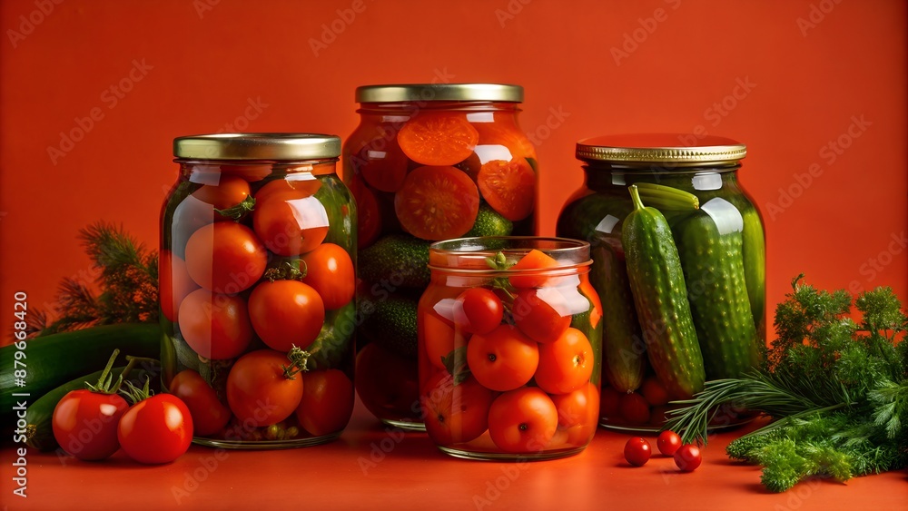 canning jars on a bright minimalist background canning jars on a bright minimalist background