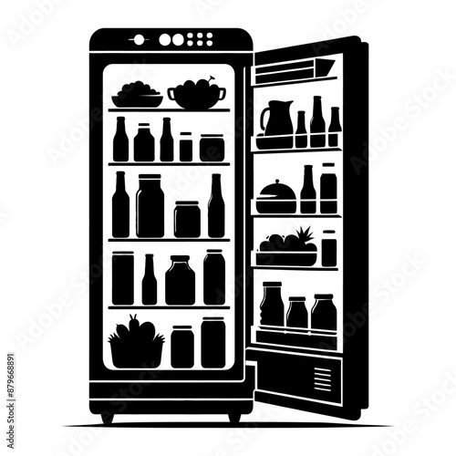 Fridge silhouette vector