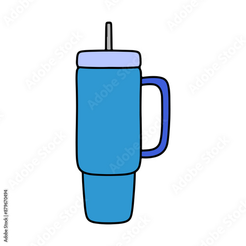 Tumblers cartoon. Tumblers line art cartoon, digital art illustration