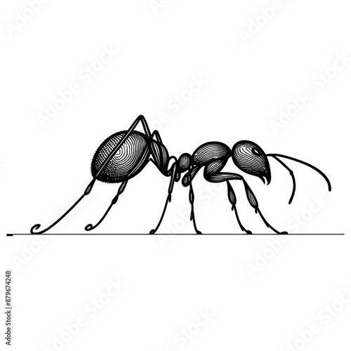 ant isolated on white background