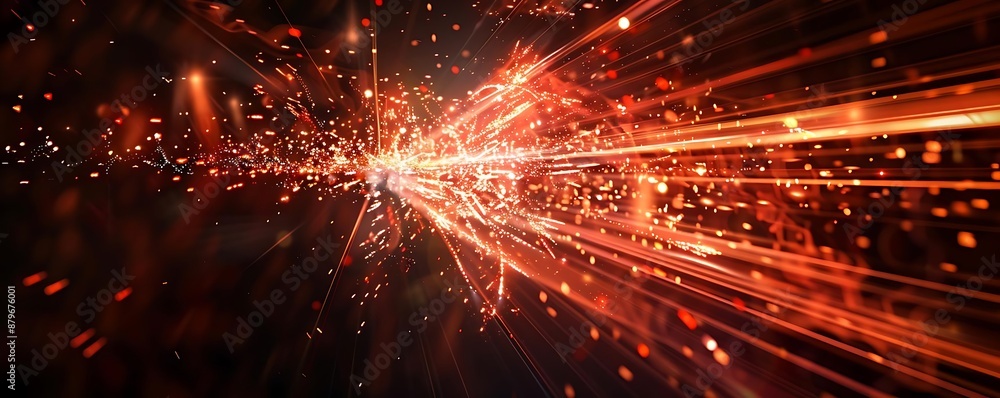 Abstract Background With Red And Orange Light Streaks And Sparks Abstract Background With Red And Orange Light Streaks And Sparks
