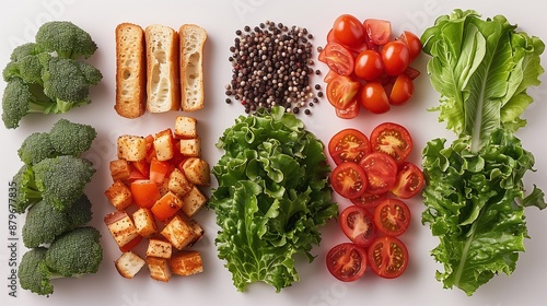 vegetables on a white background photo