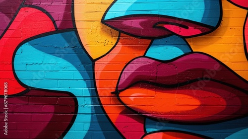 Vibrant street art-inspired abstract mural design