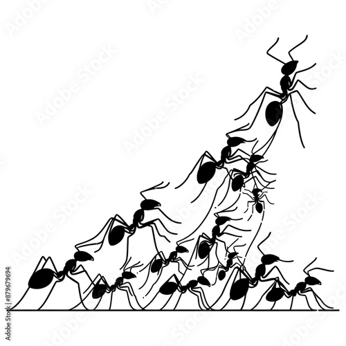 Group of ant silhouette vector
