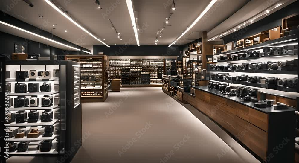 Interior of a camera store. Interior of a camera store.