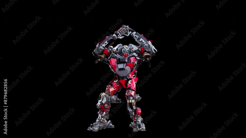 Character Robot Dancing, Robot with Realistic, 3D Rendering Animation, Included in the end of the clip with Alpha matte. Character Robot Dancing, Robot with Realistic, 3D Rendering Animation, Included in the end of the clip with Alpha matte.