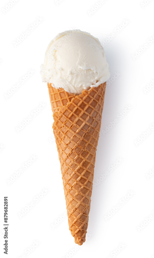 ice cream waffle cone on white background ice cream waffle cone on white background