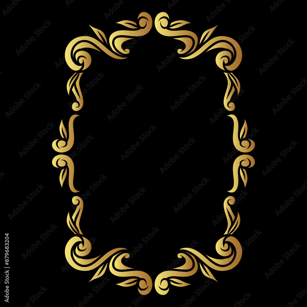 golden frame on black background golden frame on black background