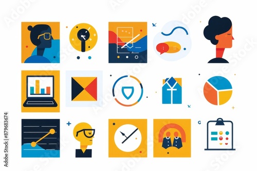 38 AI icons showcasing personalized marketing, a minimalist composition