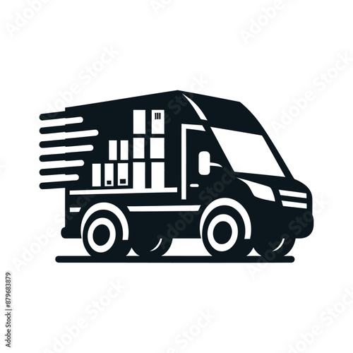 Delivery van silhouette vector