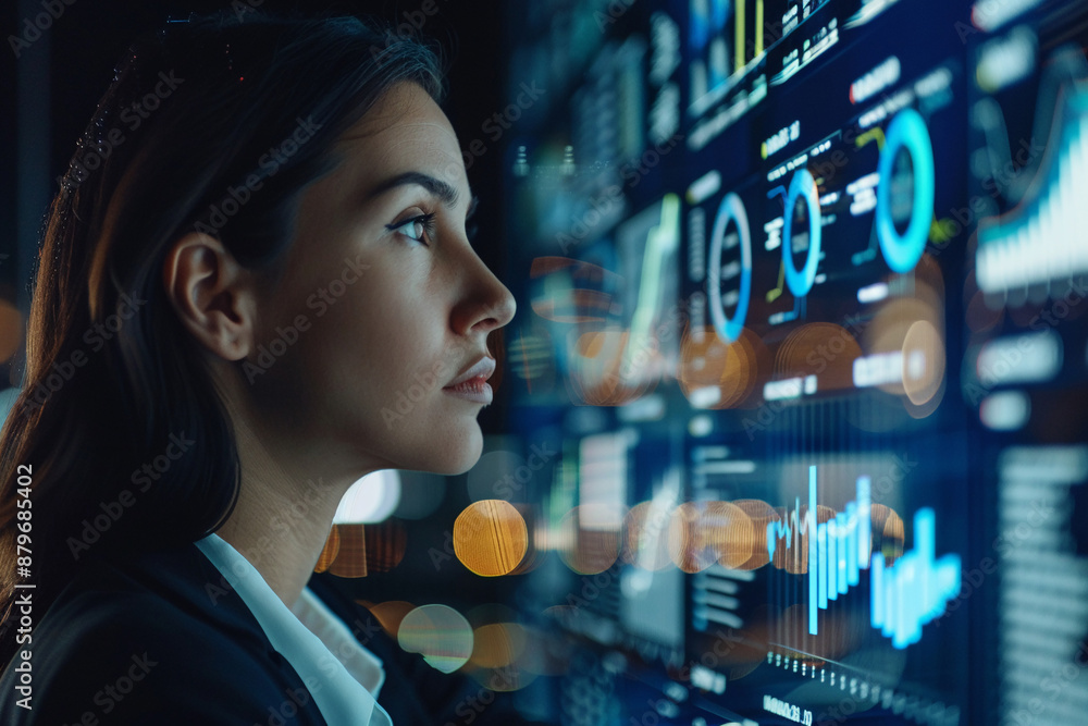 A businesswoman analyzing customer demographics and preferences. businesswoman analyzing A businesswoman analyzing customer demographics and preferences. businesswoman analyzing